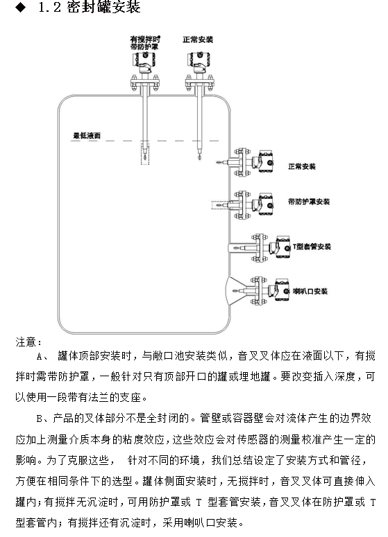 在線密度濃度計(jì)密封罐安裝